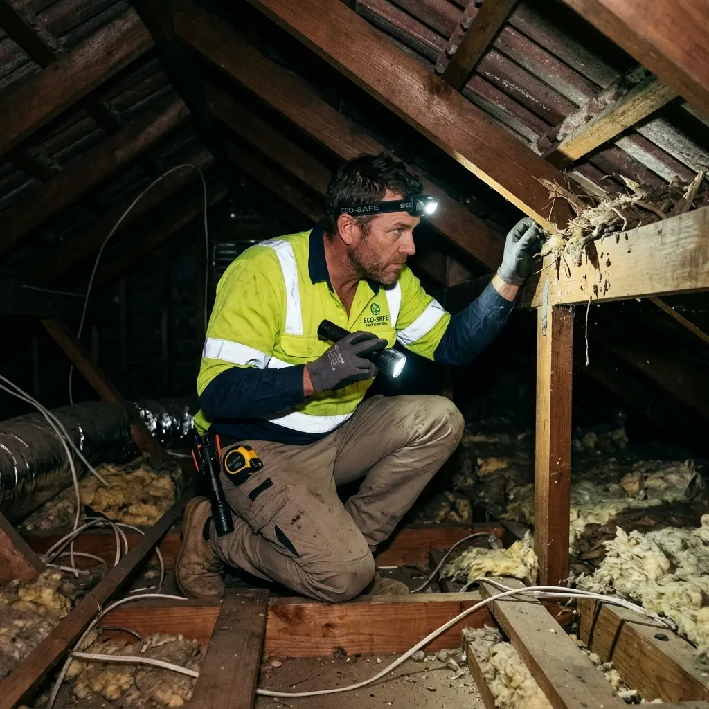 Technician using detection equipment to locate a dead rat inside a Stonehaven wall cavity